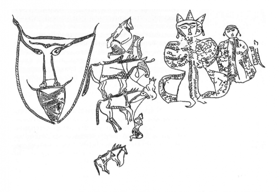 Сюжетная композиция богиня Умай и бог Тенгри, связанная с погребальным обрядом